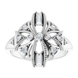 14K White 1/4 CTW Diamond Vintage-Inspired Ring photo 3