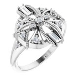 14K White 1/4 CTW Diamond Vintage-Inspired Ring photo