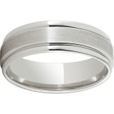 Modern Gold 6mm 14K White Gold Ring with Rounded Edges and Satin Finish photo