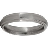 Titanium Domed Grooved Edge Band with Satin Finish photo