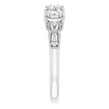 14K White 9/10 CTW Diamond Vintage-Inspired Three-Stone Anniversary Band photo 4