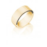 Henri Daussi 8mm Men's Wedding Band MB11-3 18k Gold Yellow 0.40 Ctw. photo 2