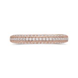 Shah Luxury 14K Rose Gold Round Diamond Half-Eternity Wedding Band photo