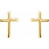 14K Yellow 10 mm Cross Earrings photo 2