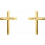 14K Yellow 10 mm Cross Earrings photo 2