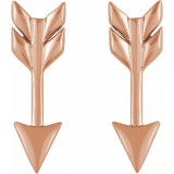 14K Rose Arrow Earrings photo 2