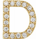 14K Yellow .06 CTW Diamond Single Initial D Earring photo