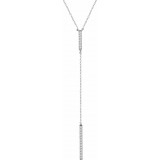 14K White 1/5 CTW Diamond Bar Y 16-18 Necklace photo