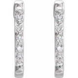 14K White 1/3 CTW Diamond 14.9 mm Hoop Earrings photo 2