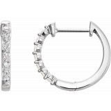 14K White 1/3 CTW Diamond 14.9 mm Hoop Earrings photo
