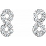 14K White 1/6 CTW Diamond Infinity Earrings photo 2