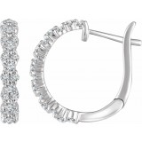 14K White 5/8 CTW Diamond Hoop Earrings photo