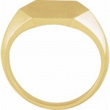 14K Yellow 14 mm Hexagon Signet Ring photo