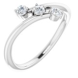 14K White 1/5 CTW Diamond Three-Stone Bypass Ring photo