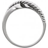 14K White Crossover Rope Design Ring photo 2