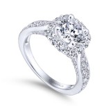 Gabriel & Co. 14k White Gold Entwined Halo Engagement Ring photo 3