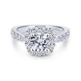 Gabriel & Co. 14k White Gold Entwined Halo Engagement Ring photo