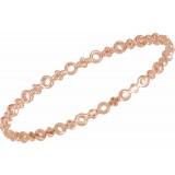 14K Rose 4.4 mm Geometric Bangle 7 Bracelet photo 2