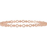 14K Rose 4.4 mm Geometric Bangle 7 Bracelet photo