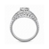 14k White Gold Diamond Semi-Mount Antique Engagement Ring photo 2