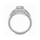 14k White Gold Diamond Semi-Mount Antique Engagement Ring photo 3