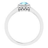 14K White Aquamarine March Birthstone Ring photo 2