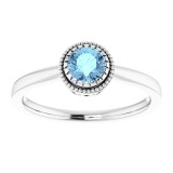 14K White Aquamarine March Birthstone Ring photo 3