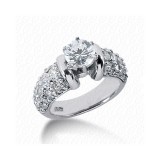 14k White Gold Diamond Semi-Mount Fancy Engagement Ring photo