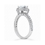 14k White Gold Diamond Semi-Mount Halo Engagement Ring photo 2