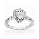 14k White Gold Diamond Semi-Mount Halo Engagement Ring photo