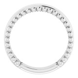 14K White Engravable Beaded Ring photo 2