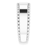 14K White Engravable Beaded Ring photo 4