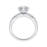Shah Luxury 14K White Gold Princess Diamond Engagement Ring with Split Shank (Semi-Mount) photo 4
