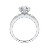 Shah Luxury 14K White Gold Princess Diamond Engagement Ring with Split Shank (Semi-Mount) photo 4