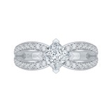 Shah Luxury 14K White Gold Princess Diamond Engagement Ring with Split Shank (Semi-Mount) photo