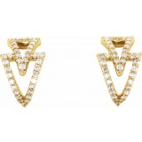 14K Yellow 1/4 CTW Diamond Geometric Hoop Earrings photo 2