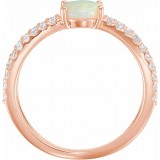 14K Rose Opal & 1/3 CTW Diamond Ring photo 2