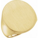14K Yellow 22x20 mm Oval Signet Ring photo