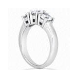 14k White Gold Diamond Semi-Mount 3 Stone Engagement Ring photo 2