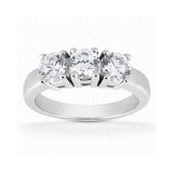 14k White Gold Diamond Semi-Mount 3 Stone Engagement Ring photo