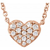 14K Rose 1/10 CTW Diamond Heart 18 Necklace photo