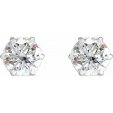 14K White 5.75 mm I1 1 1/2 CTW Diamond 6-Prong Wire Basket Earrings photo 2