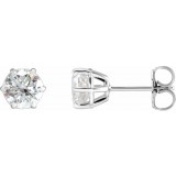 14K White 5.75 mm I1 1 1/2 CTW Diamond 6-Prong Wire Basket Earrings photo