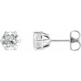 14K White 5.75 mm I1 1 1/2 CTW Diamond 6-Prong Wire Basket Earrings photo