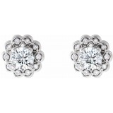 14K White 5/8 CTW Diamond Halo-Style Earrings photo 2