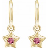 14K Yellow 3 mm Round October Youth Star Birthstone Earrings photo 2