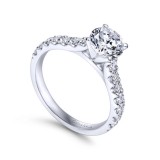 Gabriel & Co. 14k White Gold Contemporary Straight Engagement Ring photo 3