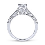 Gabriel & Co. 14k White Gold Victorian Straight Engagement Ring photo 2