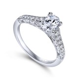 Gabriel & Co. 14k White Gold Victorian Straight Engagement Ring photo 3