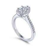 Gabriel & Co. 14k White Gold Contemporary Halo Engagement Ring photo 3